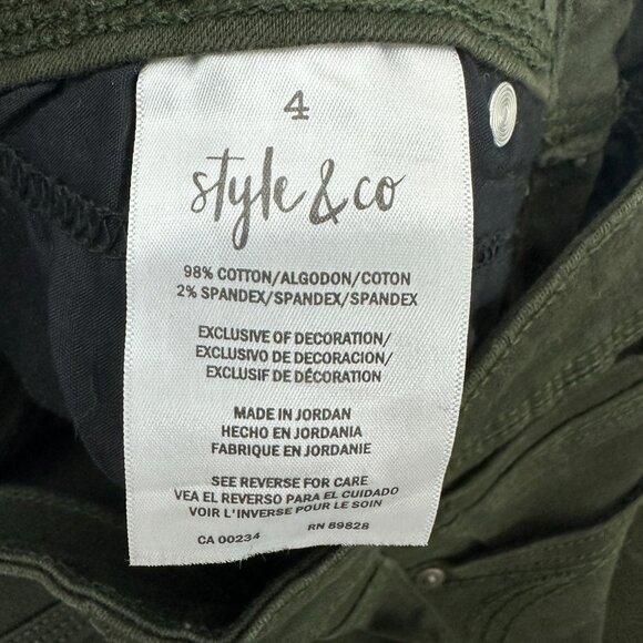 Style & Co Straight Leg Women's size 4 Green Denim Jeans - Picture 4 of 5